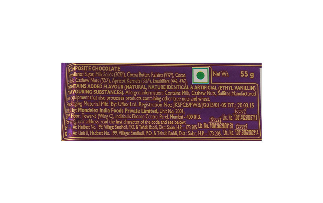 Cadbury Dairy Milk Silk Fruit & Nut   Pack  55 grams